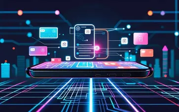 Interface futurista de aplicação de pagamentos digitais